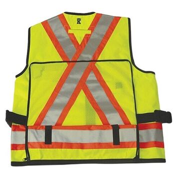 Gilet de sécurité de superviseur, 2XL, citron vert, polyester, poitrine de 29-1/8 x 28-3/8 pouce