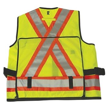 Supervisor Safety Vest, L, Lime, Polyester, 25-5/8 x 27-1/2 in Chest