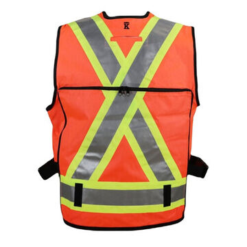 Gilet de sécurité superviseur, M, orange, polyester, poitrine 24-3/8 pouce