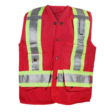 Gilet de sécurité superviseur, rouge, polyester