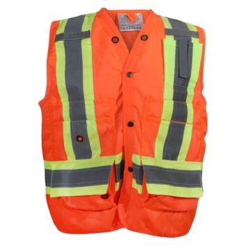 Supervisor Safety Vest, Orange, Polyester,
