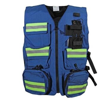 First Aid Safety Vest, Universal, Royal Blue, Nylon, Class 2