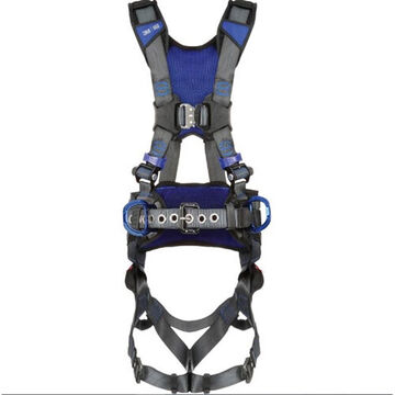 Comfort X-Style Positioning Safety Harness, L, 420 lb, Blue, Gray, Polyester Strap