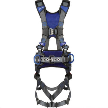 Comfort X-Style Positioning Safety Harness, XL/2X, 420 lb, Blue, Gray, Polyester Strap