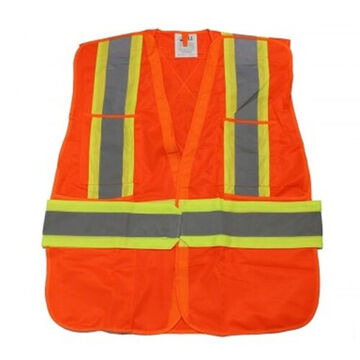 Traffic Safety Vest, XL, Orange, Class 2