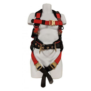 Full Body Safety Harness, L, 310 lb, Red/Black