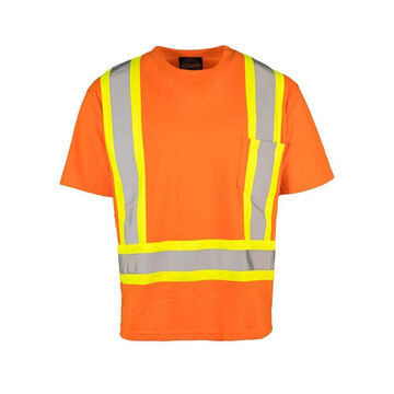 Ultracool, T-shirt de sécurité à col rond, XL, Orange, Polyester/Coton