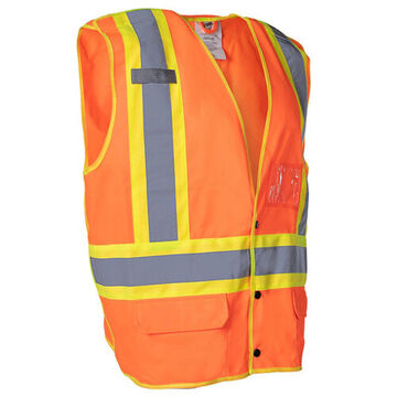 Traffic Safety Vest, Orange, Polyester