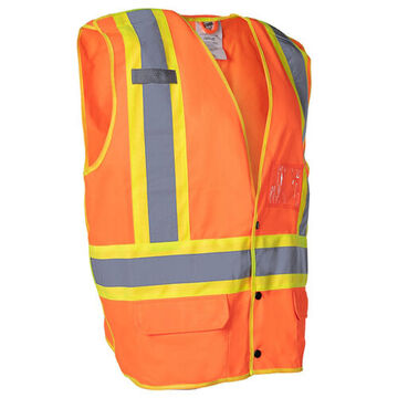 Gilet de sécurité routière, Orange, Polyester