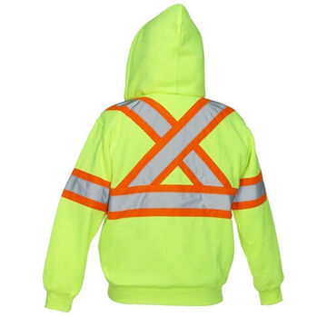 Sweat à capuche de sécurité lourd, durable et confortable, XL, jaune haute visibilité/lime, polyester, 46 to 48 pouce de poitrine