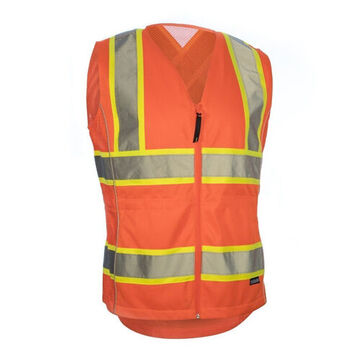 Traffic Safety Vest, S, Orange, 100% Polyester, Class 2