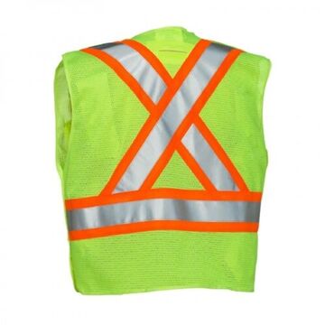 Traffic Safety Vest, L/XL, Lime, 100% Polyester