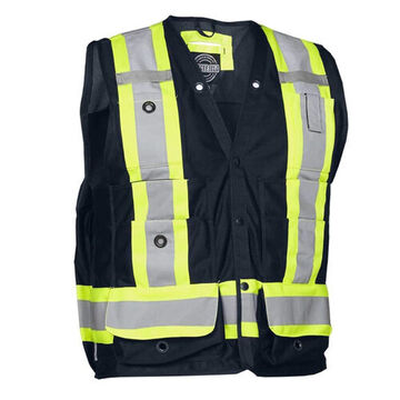Supervisor Safety Vest, XL, Navy Blue, 100% Polyester, Class 2