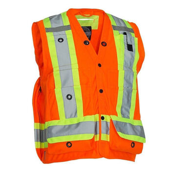 Supervisor Safety Vest, L, Orange, 100% Polyester, Class 2