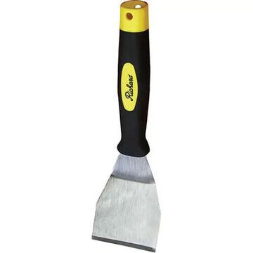 Bent Chisel Scraper, Carbon Steel Blade, 4 in Blade lg, 6 in Blade wd, Plastic Handle