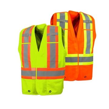 Supervisor Safety Vest, M, Orange, Polyester, Class 2