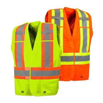 Gilet de sécurité superviseur, L, orange, polyester, classe 2