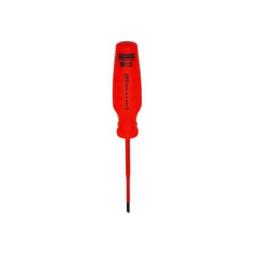Insulated Screwdriver, Slotted, 5/32 in Point, 4 in Shank lg, Plastic Handle, 8-7/16 in lg
