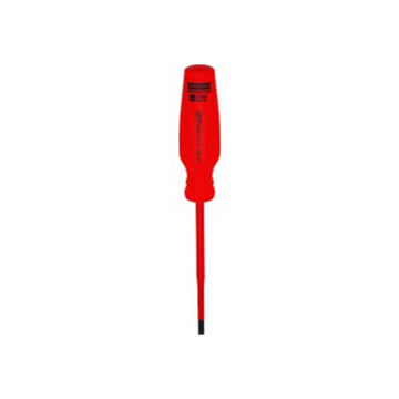 Insulated Screwdriver, Slotted, 7/32 in Point, 5 in Shank lg, Plastic Handle, 9-7/16 in lg