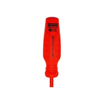 Insulated Screwdriver, Slotted, 7/32 in Point, 5 in Shank lg, Plastic Handle, 9-7/16 in lg