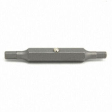 Double End Screwdriver Bits, Hex, 1/8 to 9/64 in Point, 2 in lg, Hex, S2 Steel