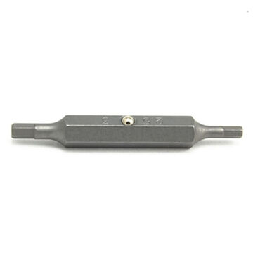 Double Ended Insert Bit Screwdriver Bits, 2.5 to 3 mm Point, 2 in lg, Hex, S2 Steel