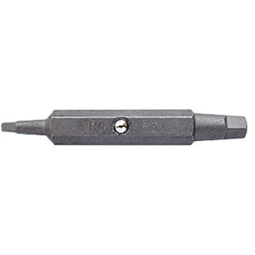 Double End Screwdriver Bits, Square, #0 to #3 Point, 2 in lg, Hex, S2 Steel