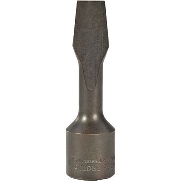 Slotted Screwdriver Bit Socket, 5/8 in, Slotted, 1/2 in, Hex, 3-5/32 in oal, Alloy Steel, Full Polish