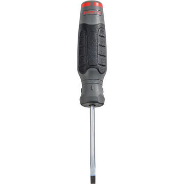 Round Bar Screwdriver, Cabinet/Slotted, 3/16 in Point, 4 in Shank lg, Nylon Handle, 7 in lg