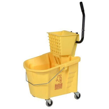 Seau à pression latérale, 35 qt, 21 pouce lg, 18-1/2 pouce wd, Jaune