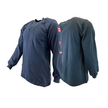 Fire Resistant Shirt, XS, Navy Blue, Cotton