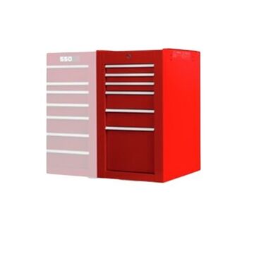 Heavy Duty Side Cabinet, 25-1/4 in lg, 19 in Overall wd, 34 in ht, Steel, Red