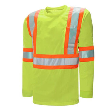 Haute visibilité, chemise de circulation, 2XL, vert lime, polyester