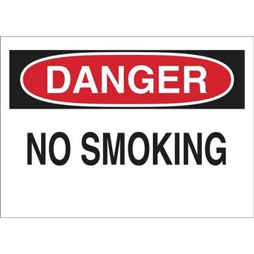 Smoking Sign, 7 in ht, 10 in wd, Black, Red on White, Polystyrene, Corner Holes