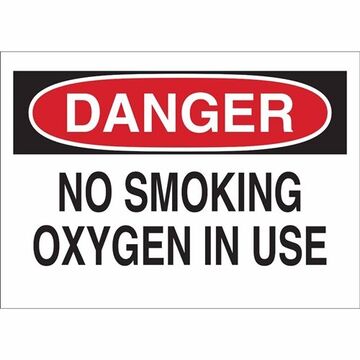 Smoking Sign, 10 in ht, 14 in wd, Black, Red on White, Polystyrene, Corner Holes