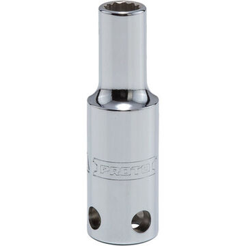 Deep Length, Tether-Ready Socket, 3/8 in Drive, Square, 12-Point, 7 mm Socket