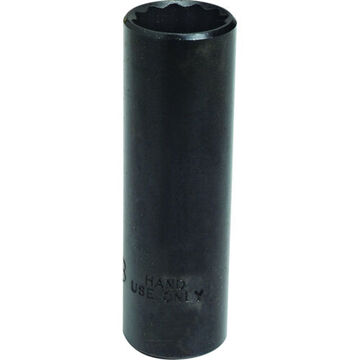 Deep Length Socket, 3/8 in Drive, Square, 12-Point, 5/8 in Socket
