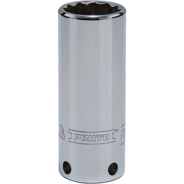 Deep Length, Tether-Ready Socket, 3/8 in Drive, Square, 12-Point, 20 mm Socket