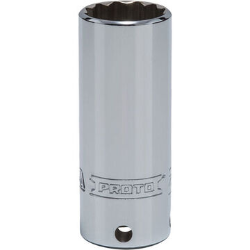 Deep Length, Tether-Ready Socket, 3/8 in Drive, Square, 12-Point, 21 mm Socket