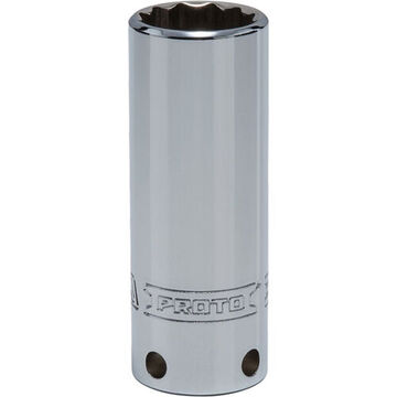 Deep Length, Tether-Ready Socket, 3/8 in Drive, Square, 12-Point, 3/4 in Socket