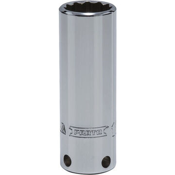 Deep Length, Tether-Ready Socket, 3/8 in Drive, Square, 12-Point, 1 in Socket