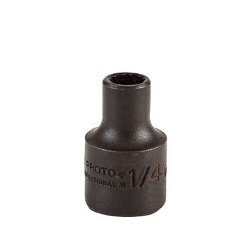 Standard Length Socket, 3/8 in Drive, Square, 12-Point, 1/4 in Socket