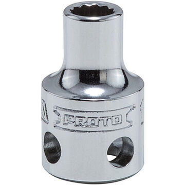 Standard Length, Tether-Ready Socket, 3/8 in Drive, Square, 12-Point, 1/4 in Socket