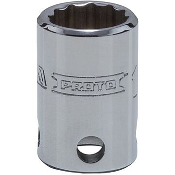 Standard Length, Tether-Ready Socket, 3/8 in Drive, Square, 12-Point, 13 mm Socket