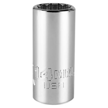 Intermediate Socket, 3/8 in Drive, Square, 12-Point, 16 mm Socket