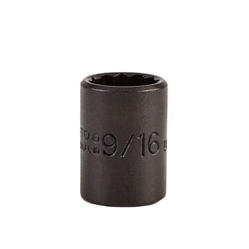 Standard Length Socket, 3/8 in Drive, Square, 12-Point, 9/16 in Socket