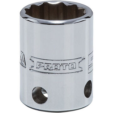 Standard Length, Tether-Ready Socket, 3/8 in Drive, Square, 12-Point, 5/8 in Socket