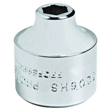 Super Short Length Socket, 3/8 in Drive, Square, 6-Point, 3/4 in Socket