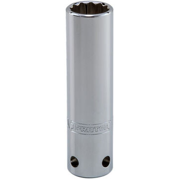 Deep Length, Tether-Ready Socket, 1/2 in Drive, Square, 12-Point, 5/8 in Socket