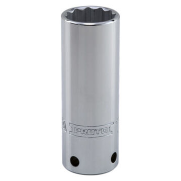 Deep Length, Tether-Ready Socket, 1/2 in Drive, Square, 12-Point, 21 mm Socket